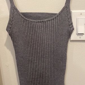 Gray knit bodycon open back boutique dress